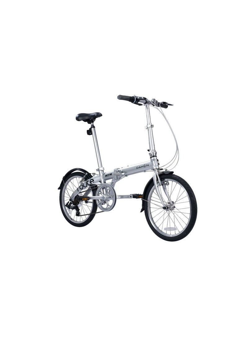 Dahon Route 20" Silver Folding Bike | 7-Speed Shimano Gear, 7005 Aluminum Frame  | Silver, 7-Speed Drivetrain - Image 1